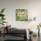 Get Naked Quote, Tropical Palm Leaf Jungle Wood Wall Art Gallery Image 2