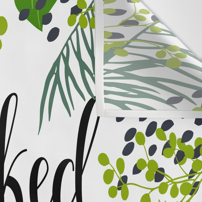 Get Naked Quote, Tropical Palm Leaf Jungle Wall Tapestry Gallery Image 3