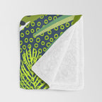 Get Naked Quote, Tropical Palm Leaf Jungle Throw Blanket Gallery Image 3