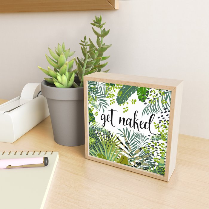 Get Naked Quote, Tropical Palm Leaf Jungle Mini Art Print Gallery Image 2