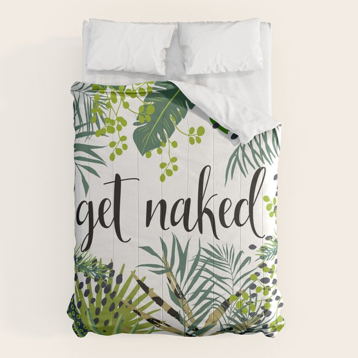 Get Naked Quote, Tropical Palm Leaf Jungle Comforter Gallery Image 1