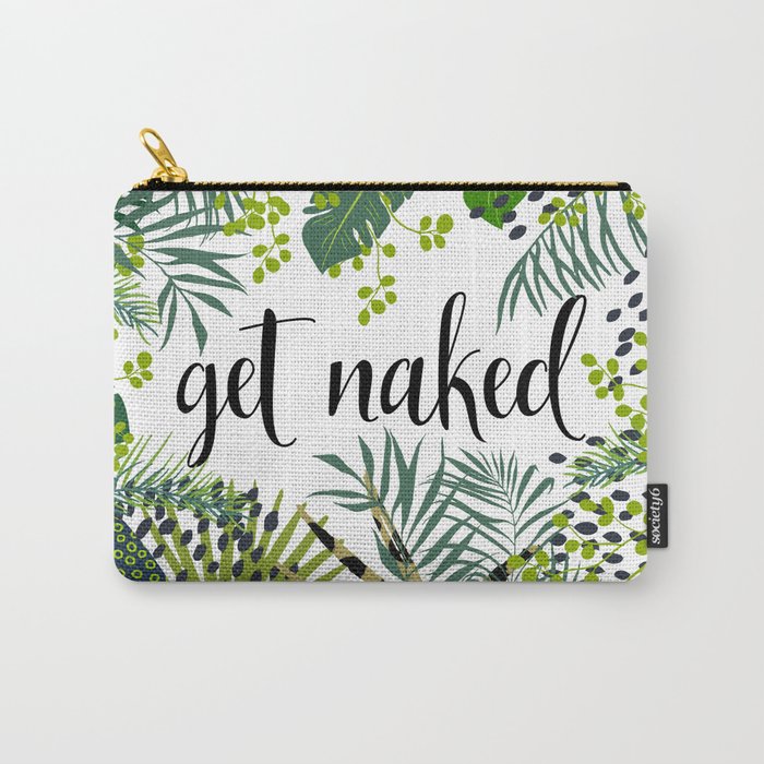 Get Naked Quote, Tropical Palm Leaf Jungle Carry All Pouch Gallery Image 1