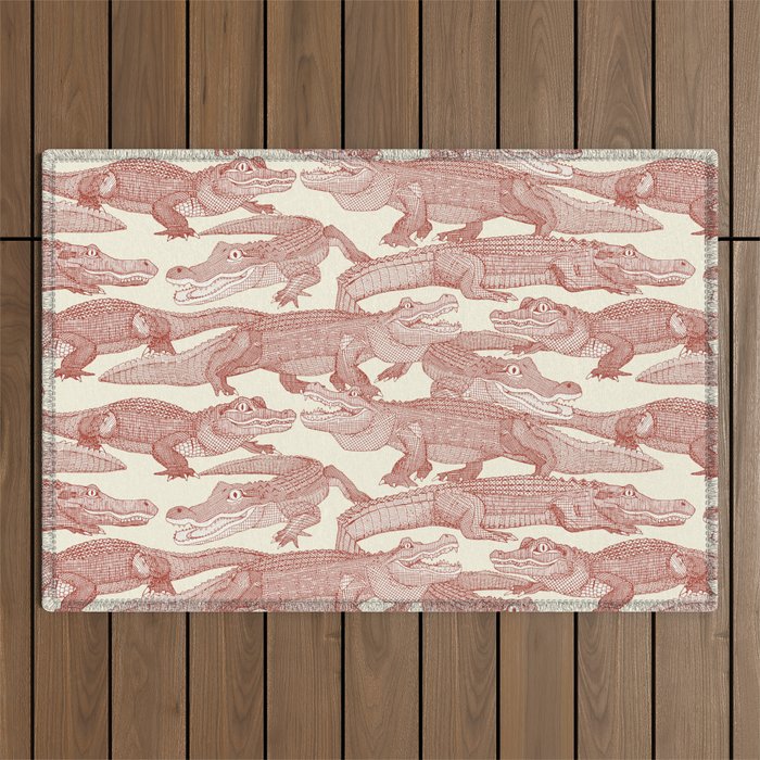 just alligators paprika Outdoor Rug Gallery Image 1