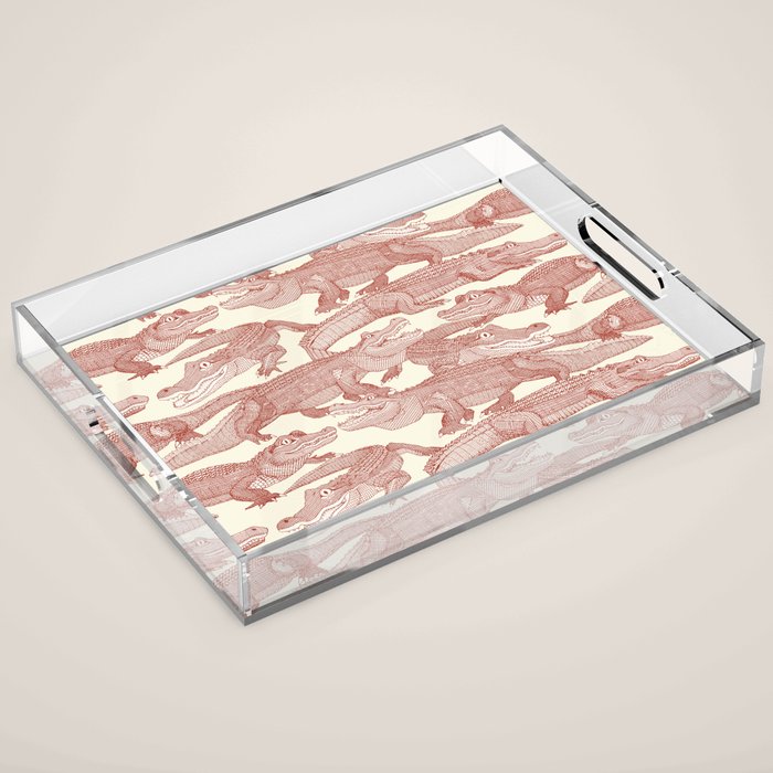 just alligators paprika Acrylic Tray Gallery Image 1