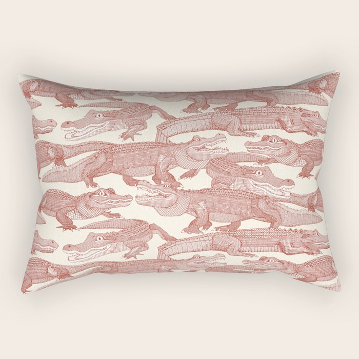 just alligators paprika Rectangular Pillow Gallery Image 1