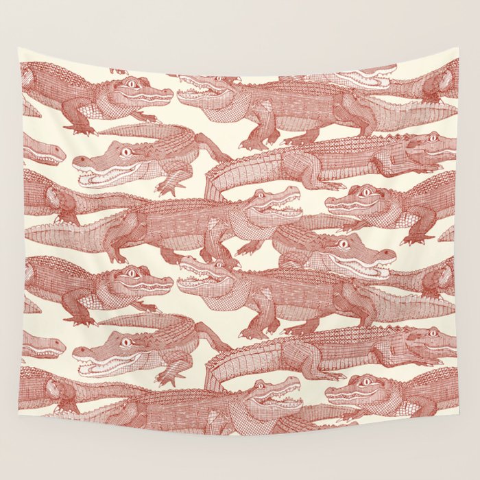 just alligators paprika Wall Tapestry Gallery Image 1