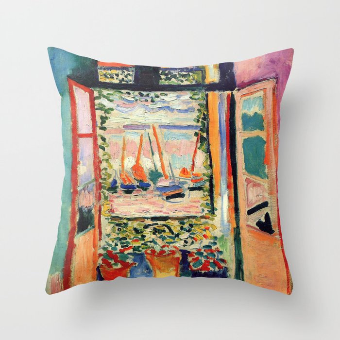 Henri Matisse The Open Window Throw Pillow Gallery Image 1