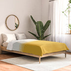 Retro Golden Yellow Minimalist Stripes Comforter Gallery Image 2
