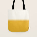 Retro Golden Yellow Minimalist Stripes Tote Bag Gallery Image 1