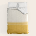 Retro Golden Yellow Minimalist Stripes Comforter Gallery Image 6