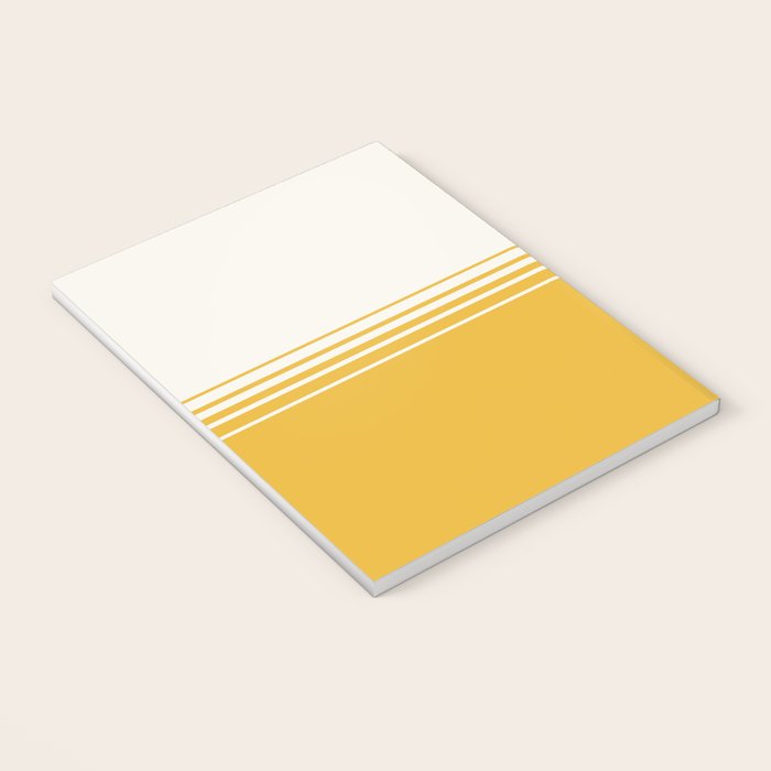 Retro Golden Yellow Minimalist Stripes Notebook Gallery Image 3