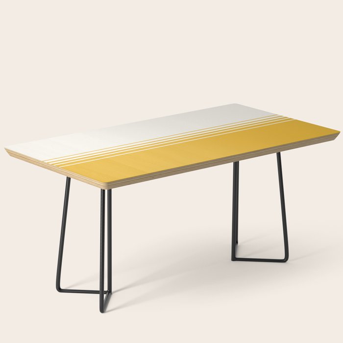 Retro Golden Yellow Minimalist Stripes Coffee Table Gallery Image 1