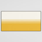 Retro Golden Yellow Minimalist Stripes Desk Mat Gallery Image 3