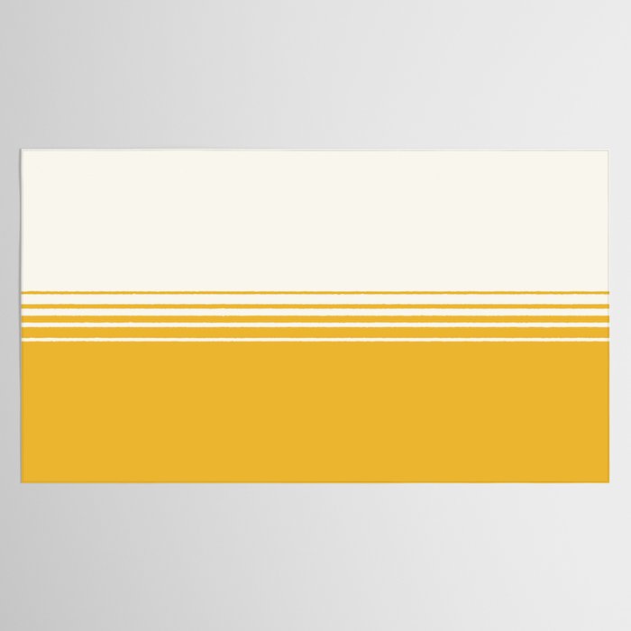 Retro Golden Yellow Minimalist Stripes Tablecloth Gallery Image 2
