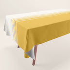 Retro Golden Yellow Minimalist Stripes Tablecloth Gallery Image 1