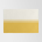 Retro Golden Yellow Minimalist Stripes Rug Gallery Image 2