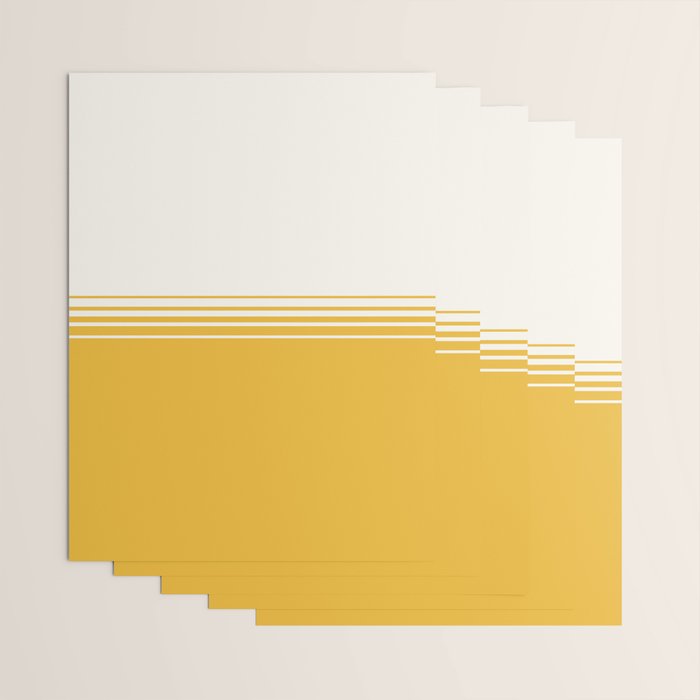 Retro Golden Yellow Minimalist Stripes Wrapping Paper Gallery Image 3