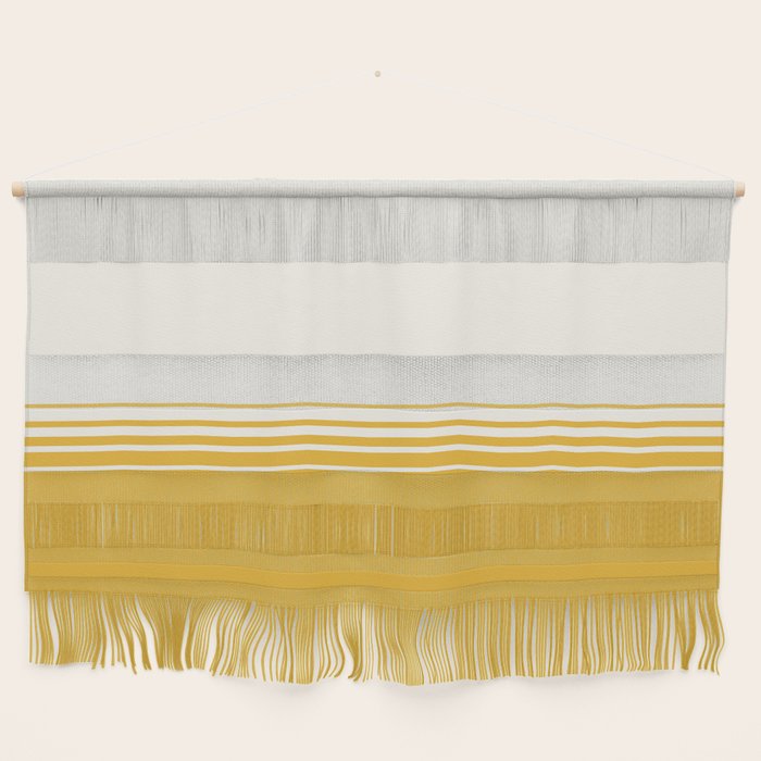 Retro Golden Yellow Minimalist Stripes Wall Hanging Gallery Image 1