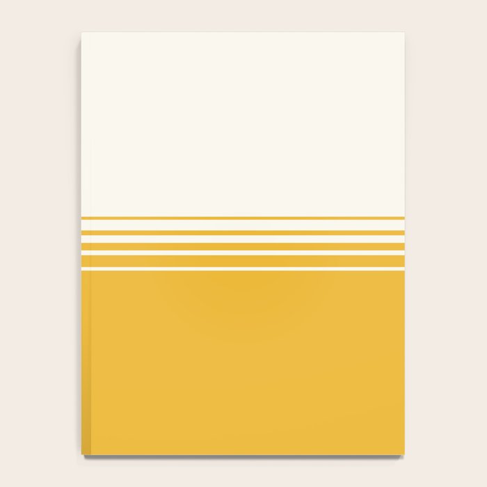 Retro Golden Yellow Minimalist Stripes Notebook Gallery Image 4