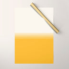 Retro Golden Yellow Minimalist Stripes Wrapping Paper Gallery Image 1