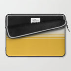 Retro Golden Yellow Minimalist Stripes Laptop Sleeve Gallery Image 2