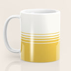 Retro Golden Yellow Minimalist Stripes Coffee Mug Gallery Image 3