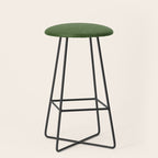 Sage Green Velvet texture Stool Gallery Image 1