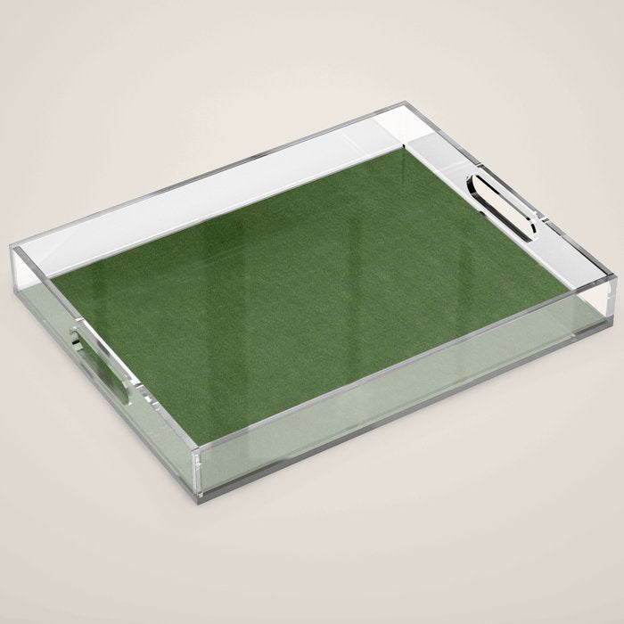Sage Green Velvet texture Acrylic Tray Gallery Image 1