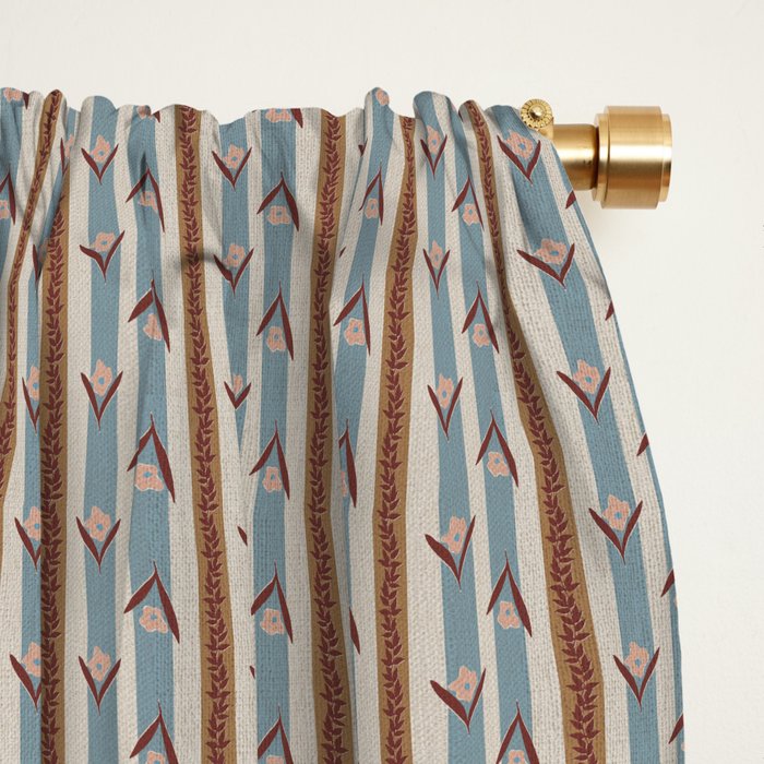 Folk Ditsy Stripe Window Curtain Gallery Image 2