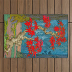Nishigi's Goddess - Nature Ukiyo Landscape in Red, Green & Blue Outdoor Rug Gallery Image 1