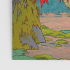 Nishigi's Goddess - Nature Ukiyo Landscape in Red, Green & Blue Poster Gallery Image 3