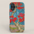 Nishigi's Goddess - Nature Ukiyo Landscape in Red, Green & Blue iPhone Case Gallery Image 1