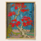 Nishigi's Goddess - Nature Ukiyo Landscape in Red, Green & Blue Serving Tray Gallery Image 1