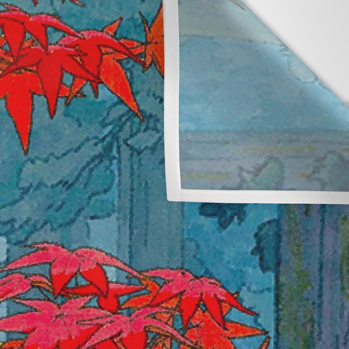 Nishigi's Goddess - Nature Ukiyo Landscape in Red, Green & Blue Wall Tapestry Gallery Image 3