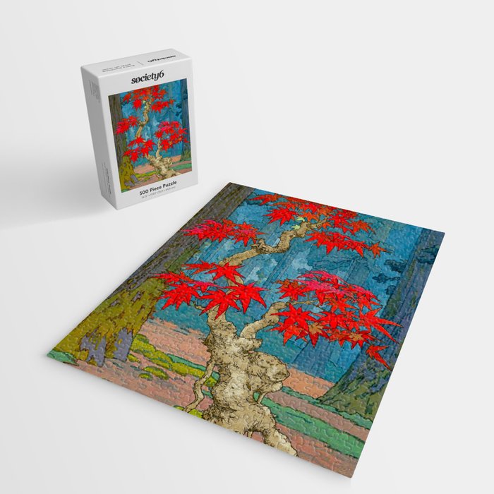 Nishigi's Goddess - Nature Ukiyo Landscape in Red, Green & Blue Jigsaw Puzzle Gallery Image 2