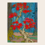 Nishigi's Goddess - Nature Ukiyo Landscape in Red, Green & Blue Poster Gallery Image 4