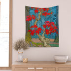 Nishigi's Goddess - Nature Ukiyo Landscape in Red, Green & Blue Wall Tapestry Gallery Image 2