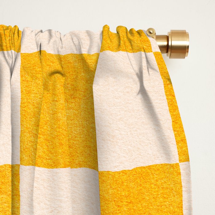 CHECKER - 001 - Goldenrod Window Curtain Gallery Image 2