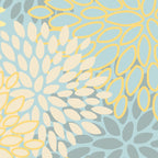 Elegant Blooms: Modern Floral Art in Soft Yellow and Teal Coffee Mug Gallery Image 2