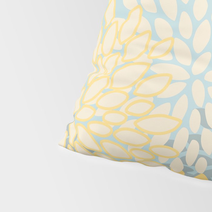 Elegant Blooms: Modern Floral Art in Soft Yellow and Teal Pillow Sham Gallery Image 4