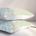 Elegant Blooms: Modern Floral Art in Soft Yellow and Teal Pillow Sham Gallery Image 3