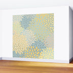 Elegant Blooms: Modern Floral Art in Soft Yellow and Teal Wall Mural Gallery Image 2