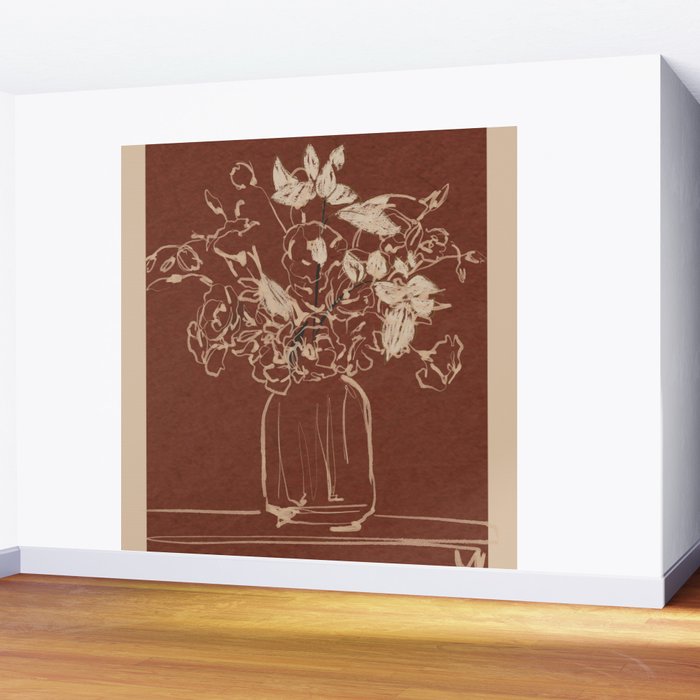 Minimalist Flowers In A Vase 2 Wall Mural Gallery Image 2