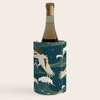 Japanese Crane Oriental Ocean Wave Pattern Wine Chiller Gallery Image 3