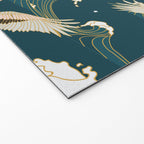 Japanese Crane Oriental Ocean Wave Pattern Welcome Mat Gallery Image 2