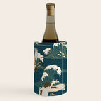 Japanese Crane Oriental Ocean Wave Pattern Wine Chiller Gallery Image 2