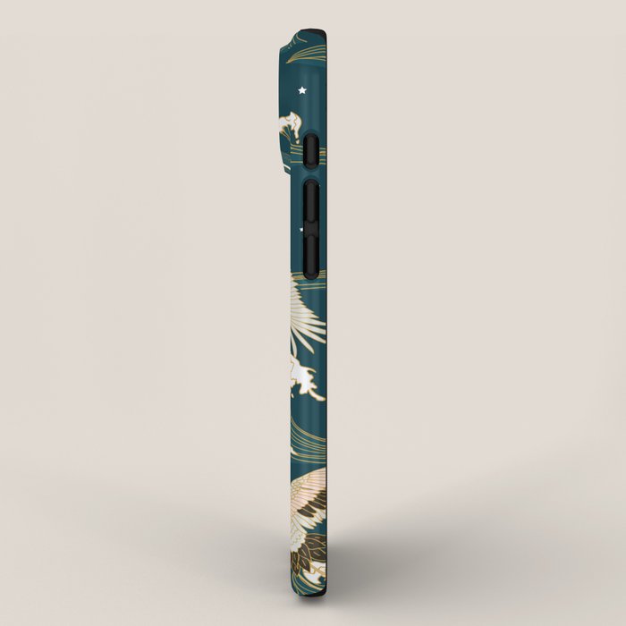 Japanese Crane Oriental Ocean Wave Pattern iPhone Case Gallery Image 2