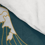 Japanese Crane Oriental Ocean Wave Pattern Comforter Gallery Image 4