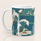 Japanese Crane Oriental Ocean Wave Pattern Coffee Mug Gallery Image 3