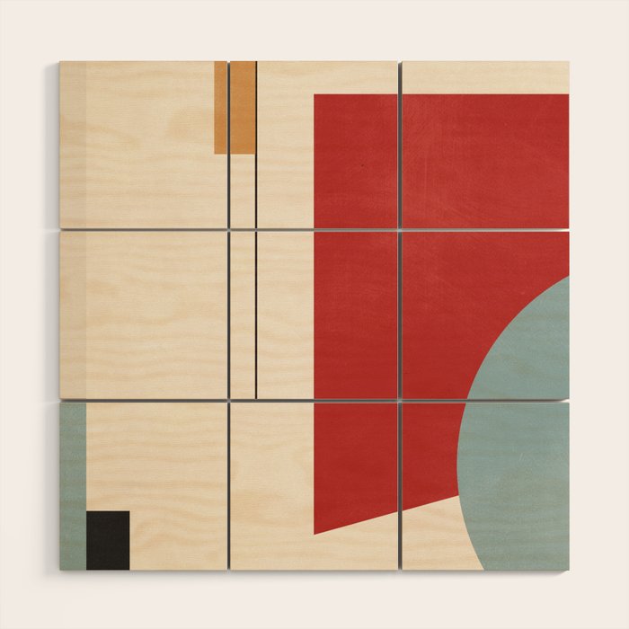 Minimal Geometric Abstraction 28 Wood Wall Art Gallery Image 1